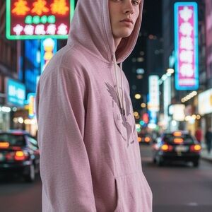 American Eagle Men's Casual Pink Hoodie